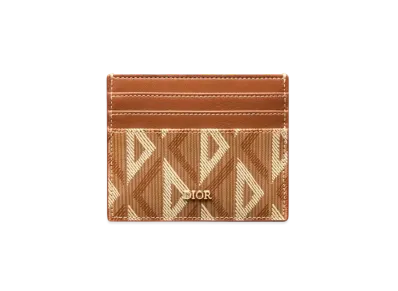 Dior Card Holder CD Diamond Canvas "Coffee"