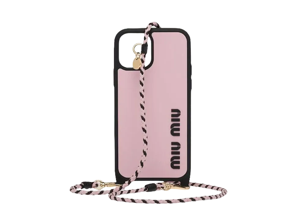 MIU MIU Rubber iPhone 12,12 Pro Cover "Pink/Black"