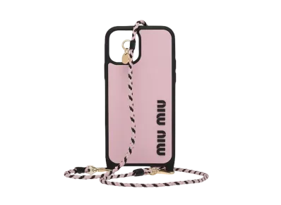 MIU MIU Rubber iPhone 12,12 Pro Cover "Pink/Black"