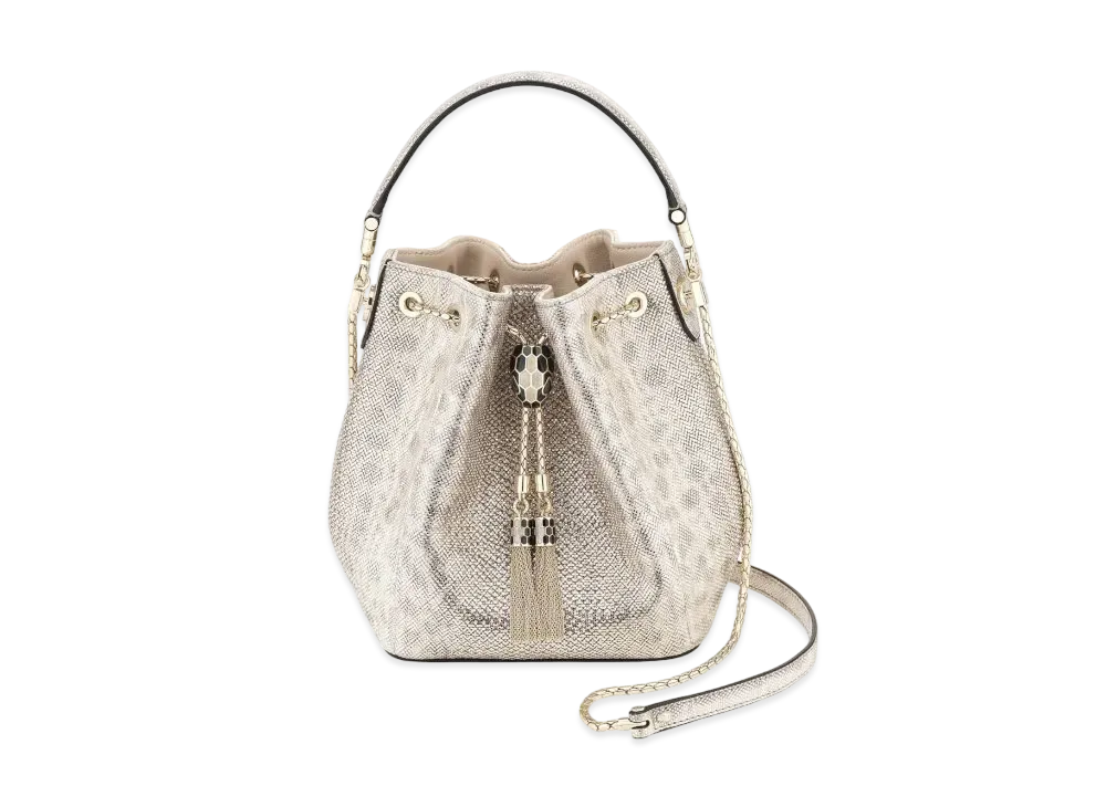 BVLGARI Serpenti Forever Bucket Bag "Beige"