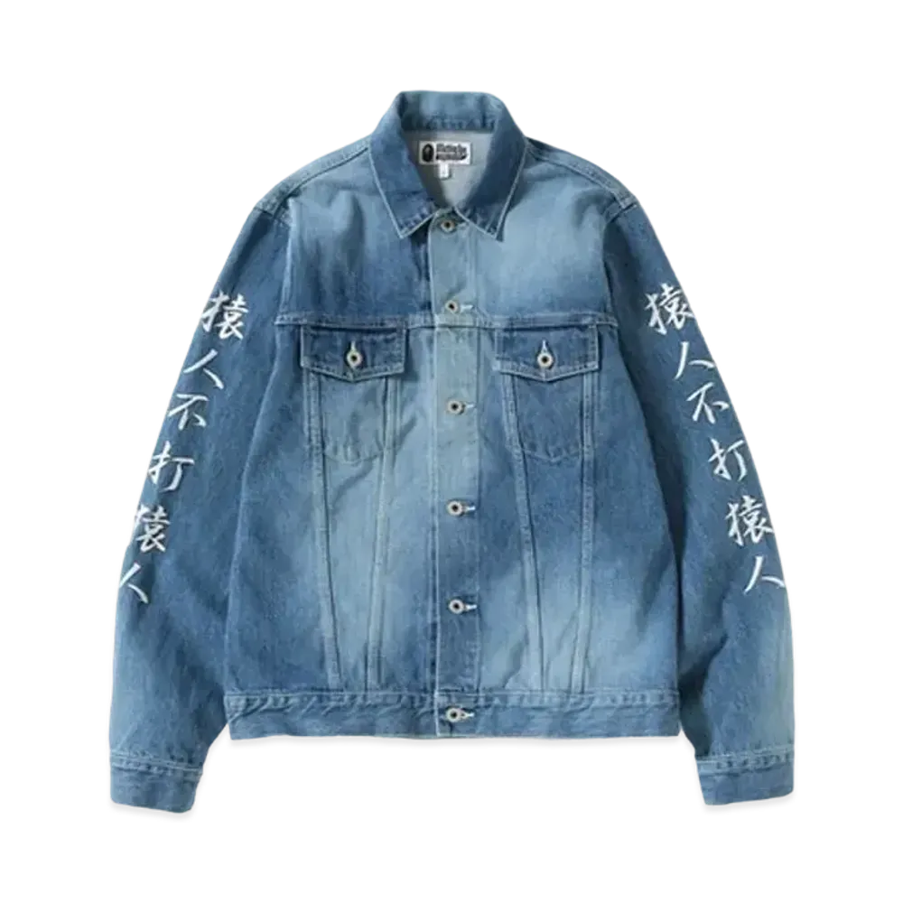 A BATHING APE Shark Denim Jacket Indigo "Blue"