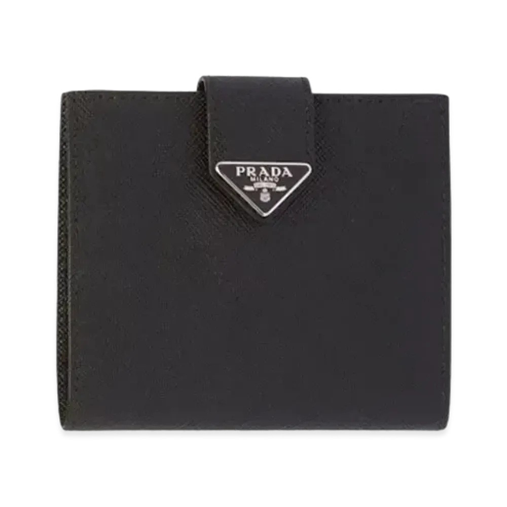 PRADA Saffiano Leather Wallet "Black"