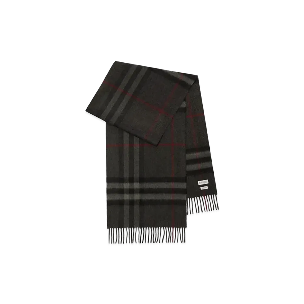 Burberry Check Cashmere Scarf "Charcoal"