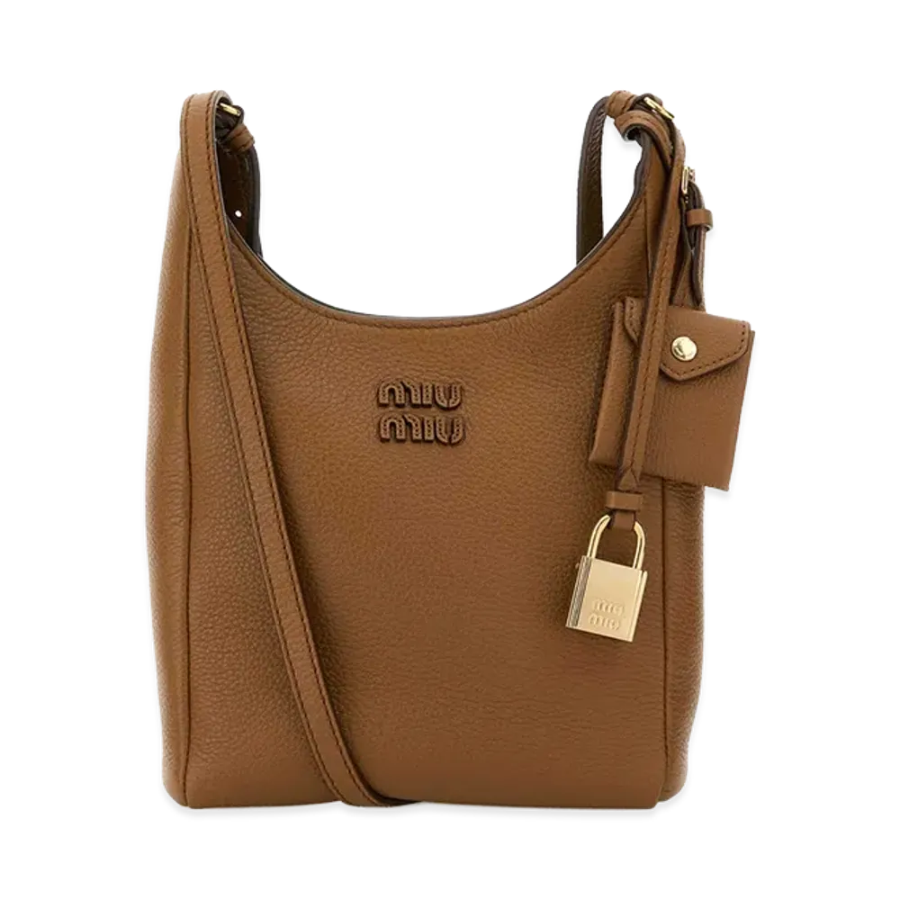 MIU MIU Women's Leather Crossbody Bag "Camel"