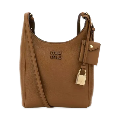 MIU MIU Women's Leather Crossbody Bag "Camel"