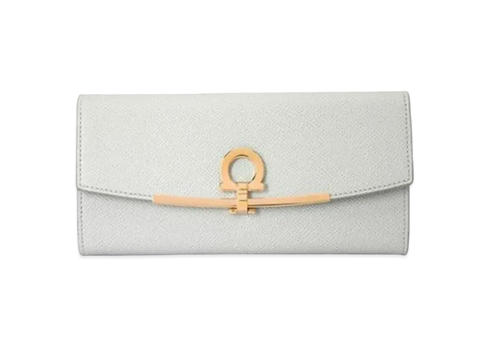 Salvatore Ferragamo Gancini Continental Wallet "Gull Grey"