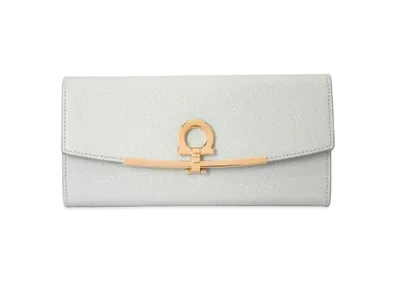Salvatore Ferragamo Gancini Continental Wallet "Gull Grey"