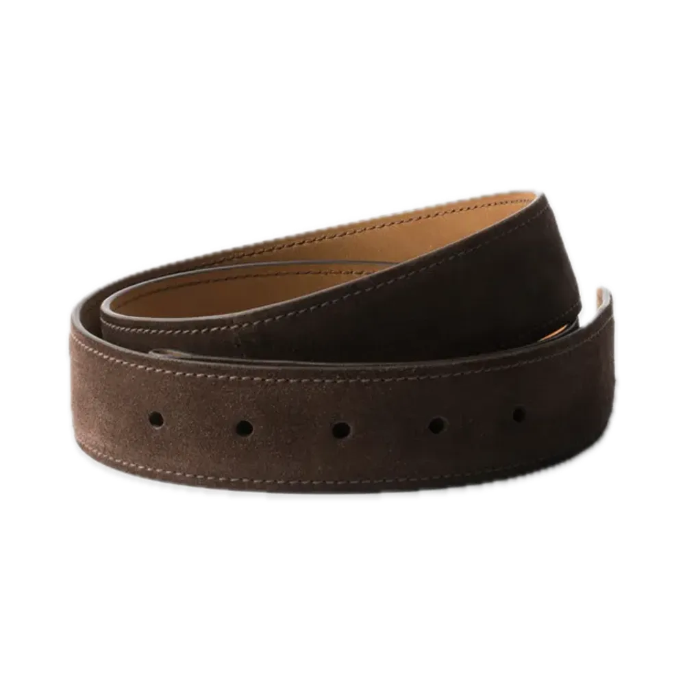 PRADA Suede Belt Strap "Dark Brown"