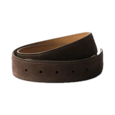 PRADA Suede Belt Strap "Dark Brown"