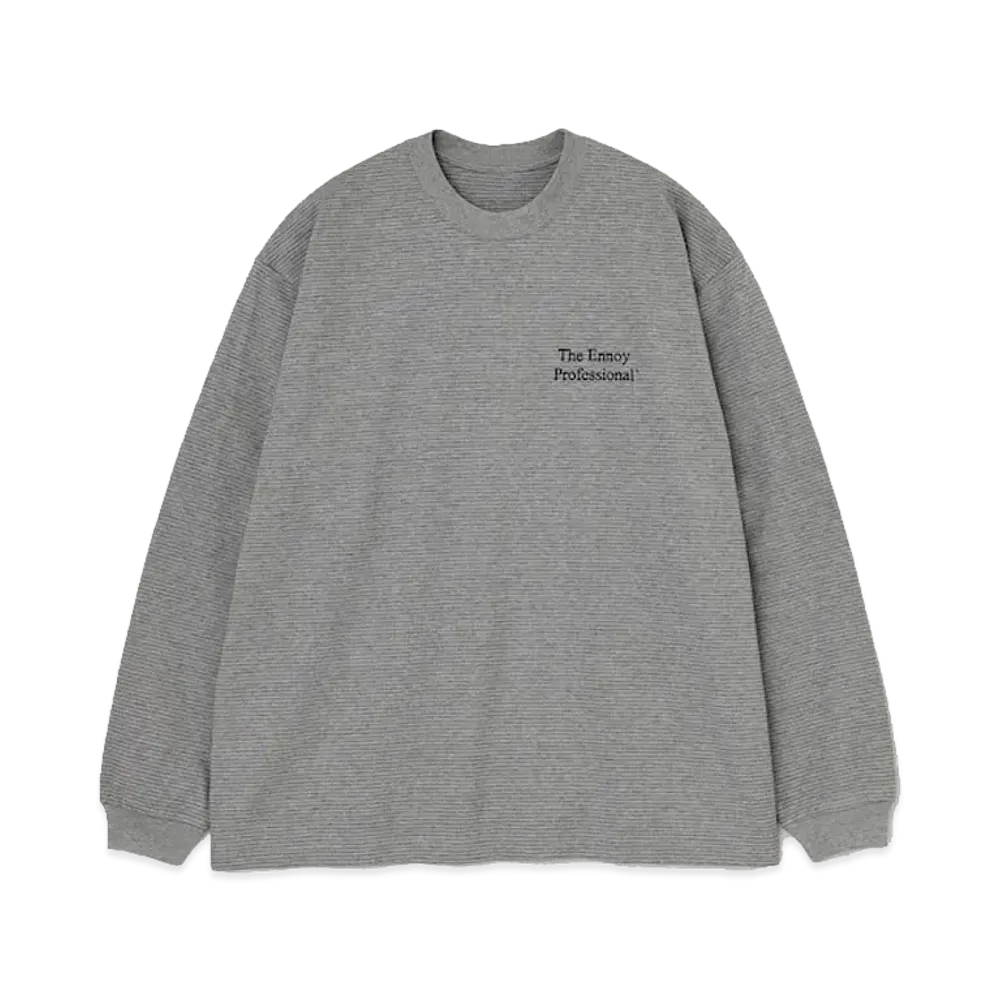 ENNOY 23SS L/S Border T-Shirts "Gray/Black"