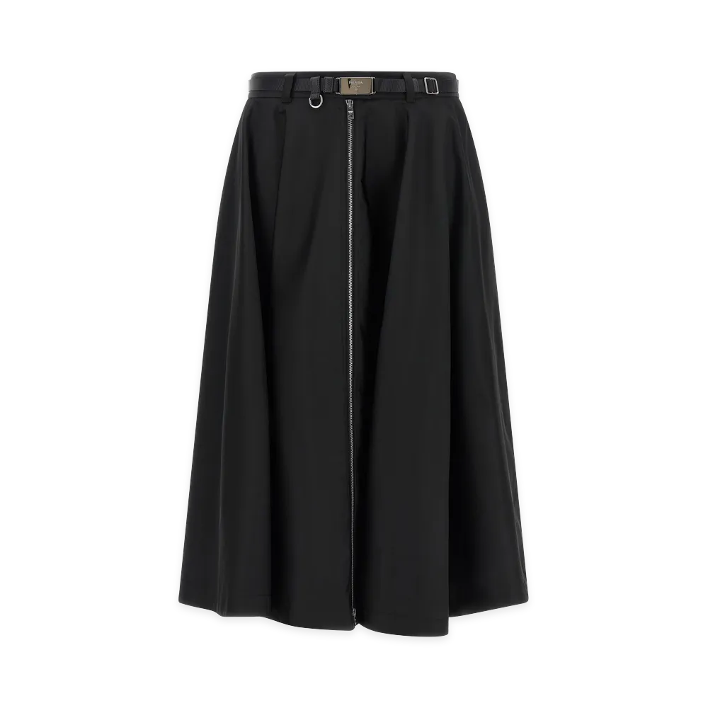 PRADA Women's Re-Nylon Flared Skirt "Black"
