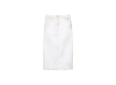 PRADA Women's Old Canvas Pencil Skirt "White"