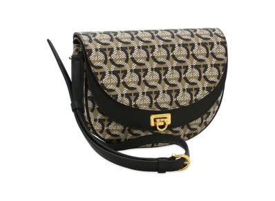 Salvatore Ferragamo Women's Shoulder Bag "Gancini Sand/Nero"