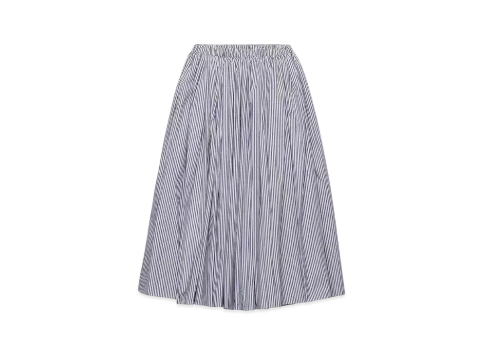 PRADA Women's Striped Poplin Skirt "White/Navy"