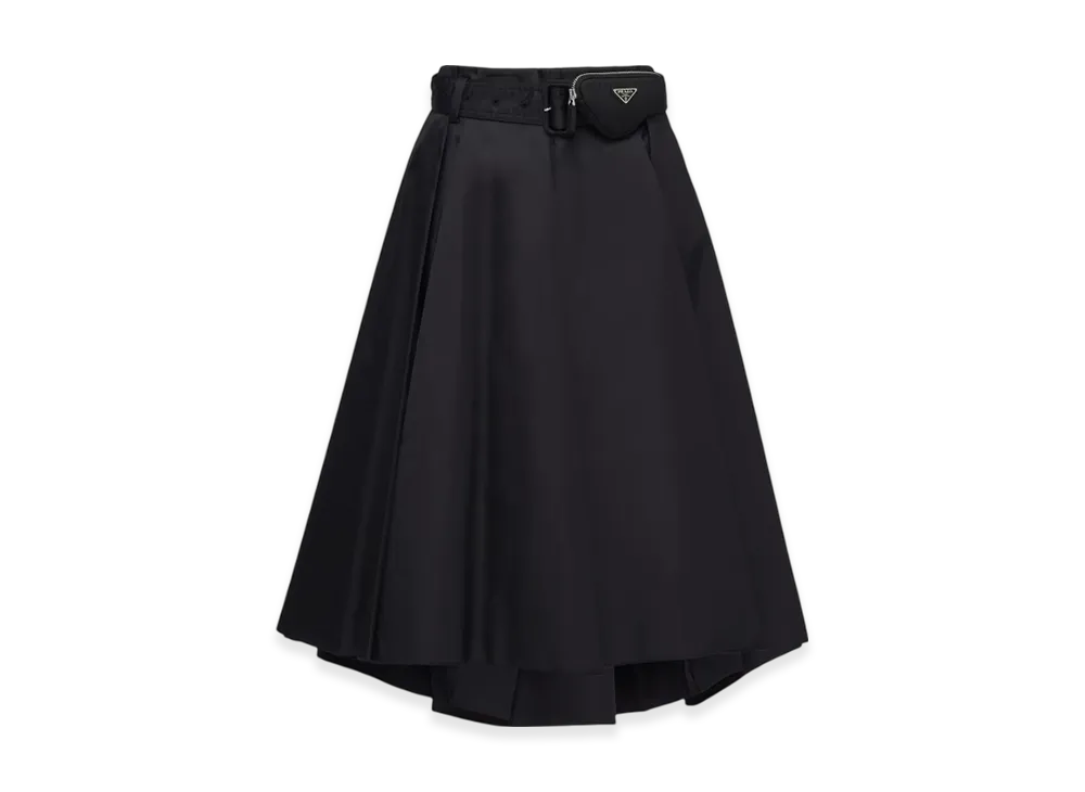 PRADA Women's Full Re-Nylon Skirt with Pouch "Black"