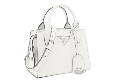PRADA Saffiano Leather Kristen Handbag "White"