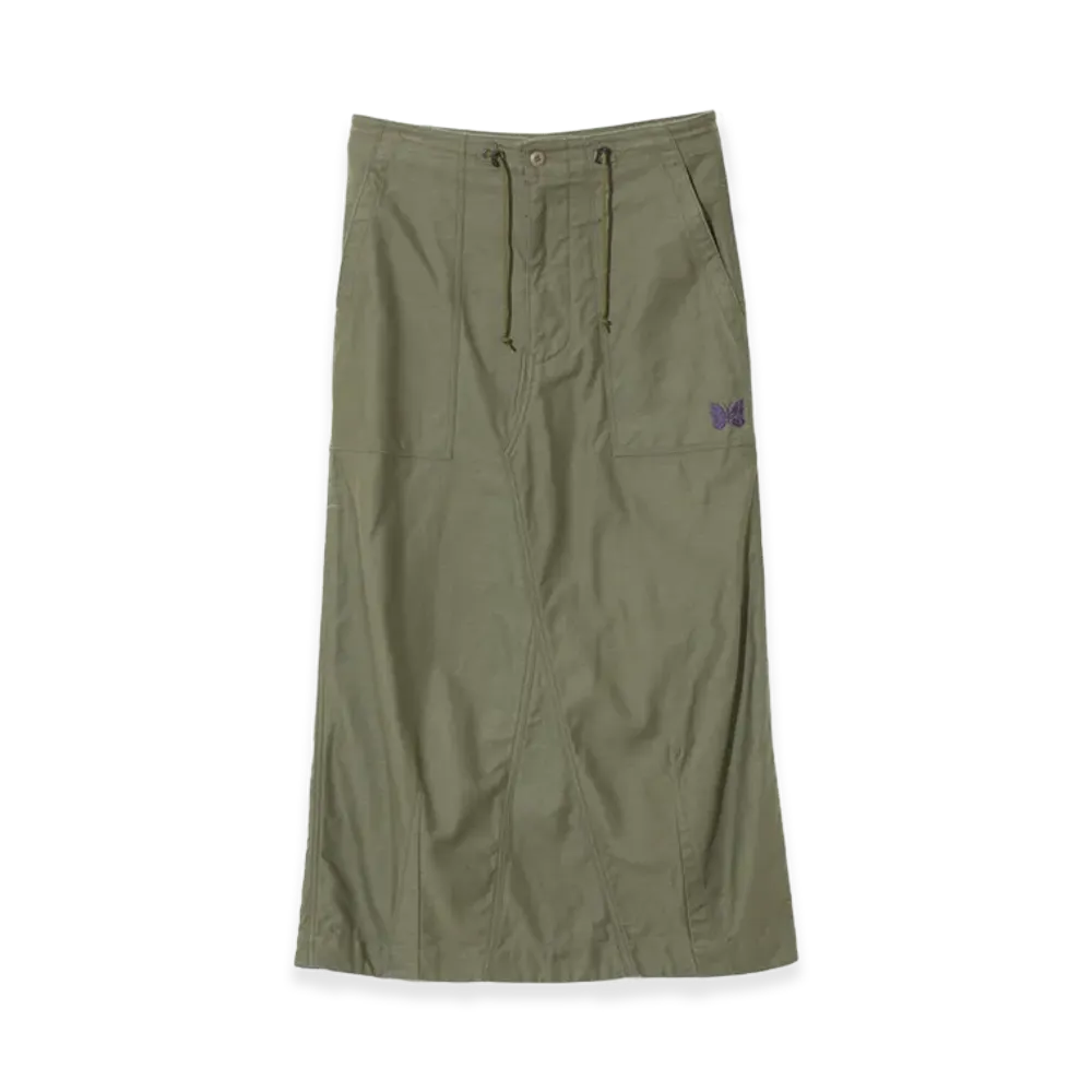 NEEDLES (W) String Fatigue Skirt Back Sateen "Olive"