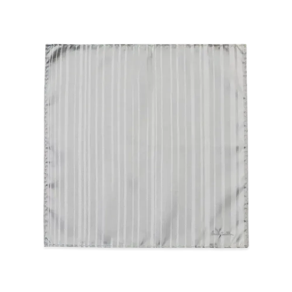 Paul Smith Shadow Stripe Pocket Square "SilverGray"