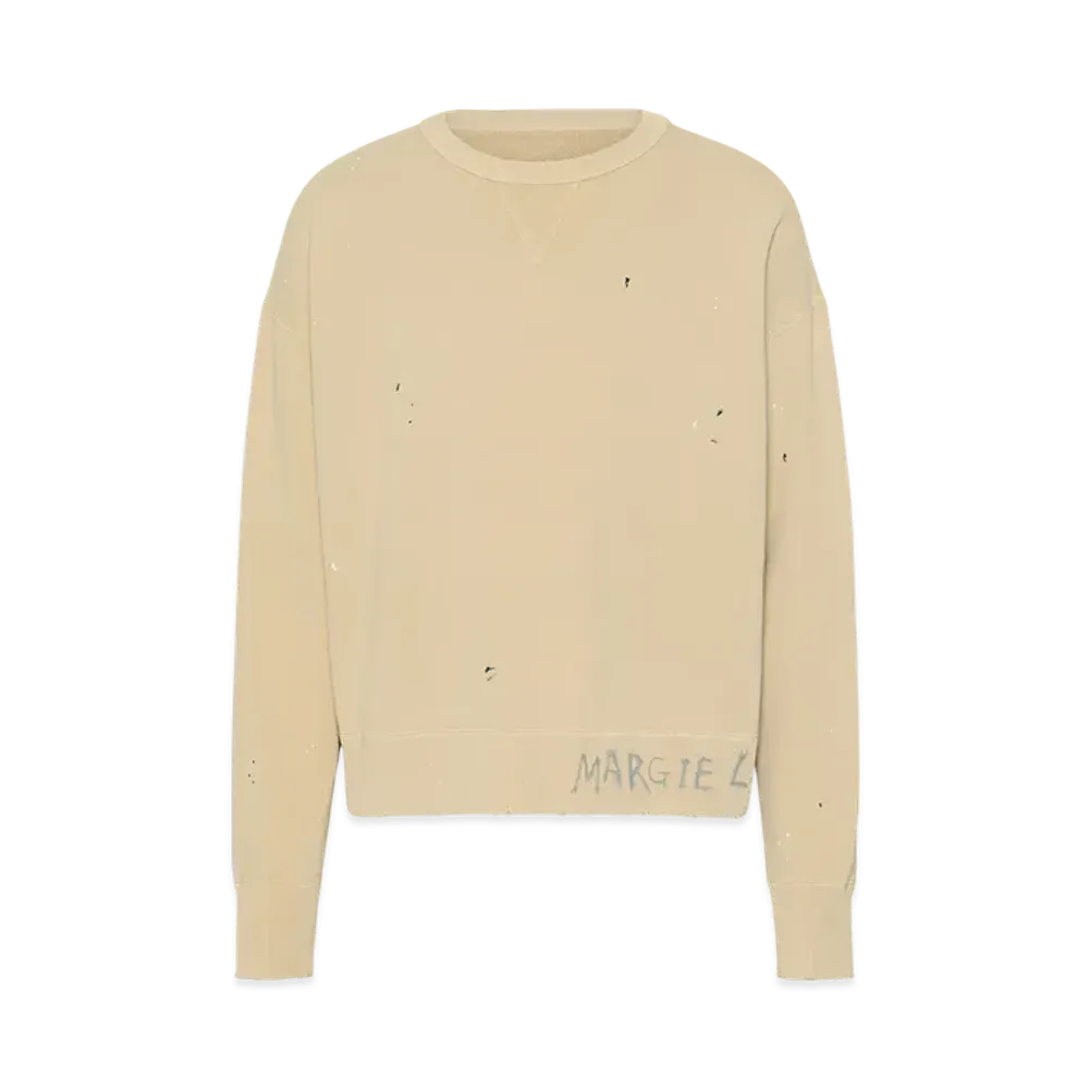 Maison Margiela Men's Graffiti Logo Sweatshirt "Pink Beige"