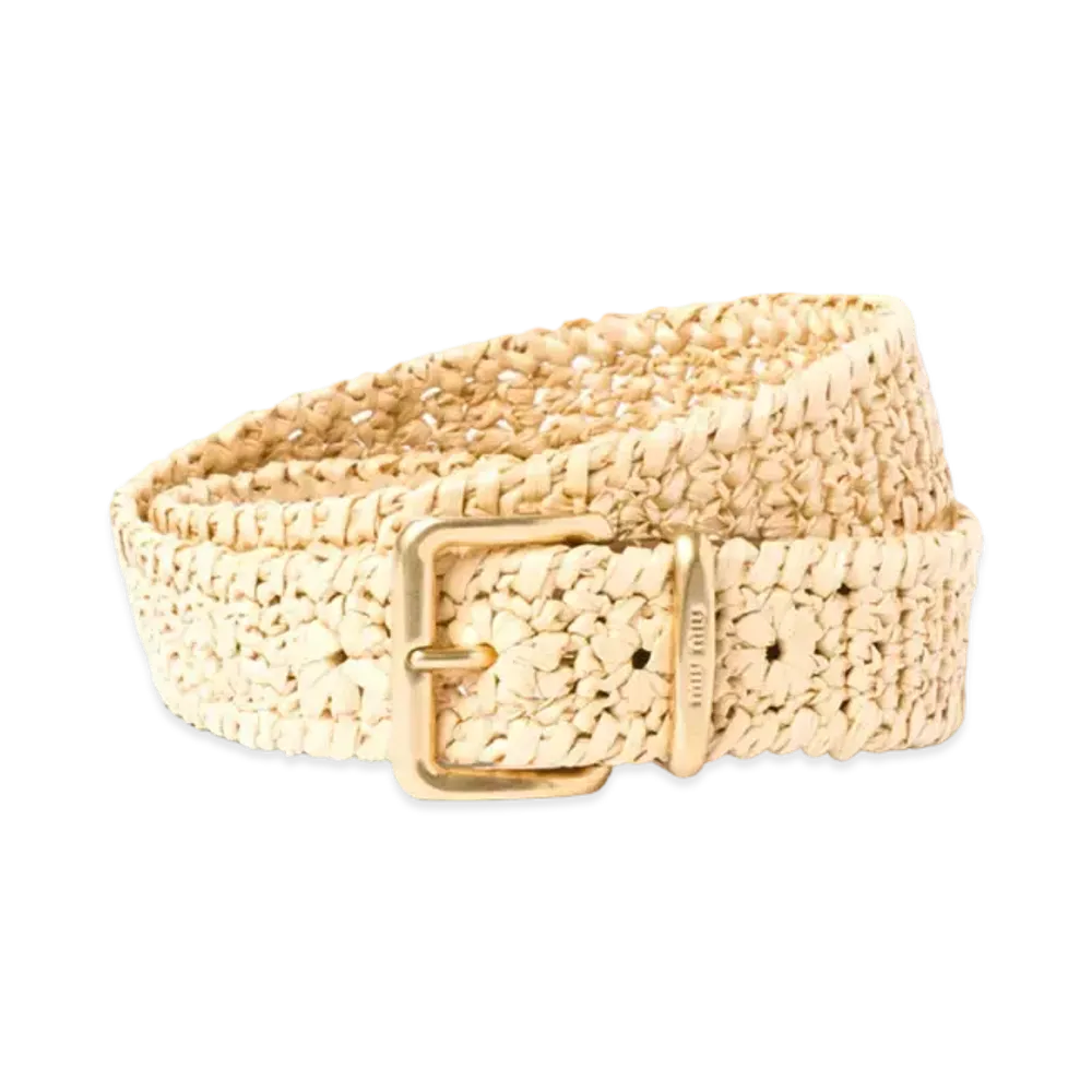 MIUMIU Woven Fabric Belt "Natural"