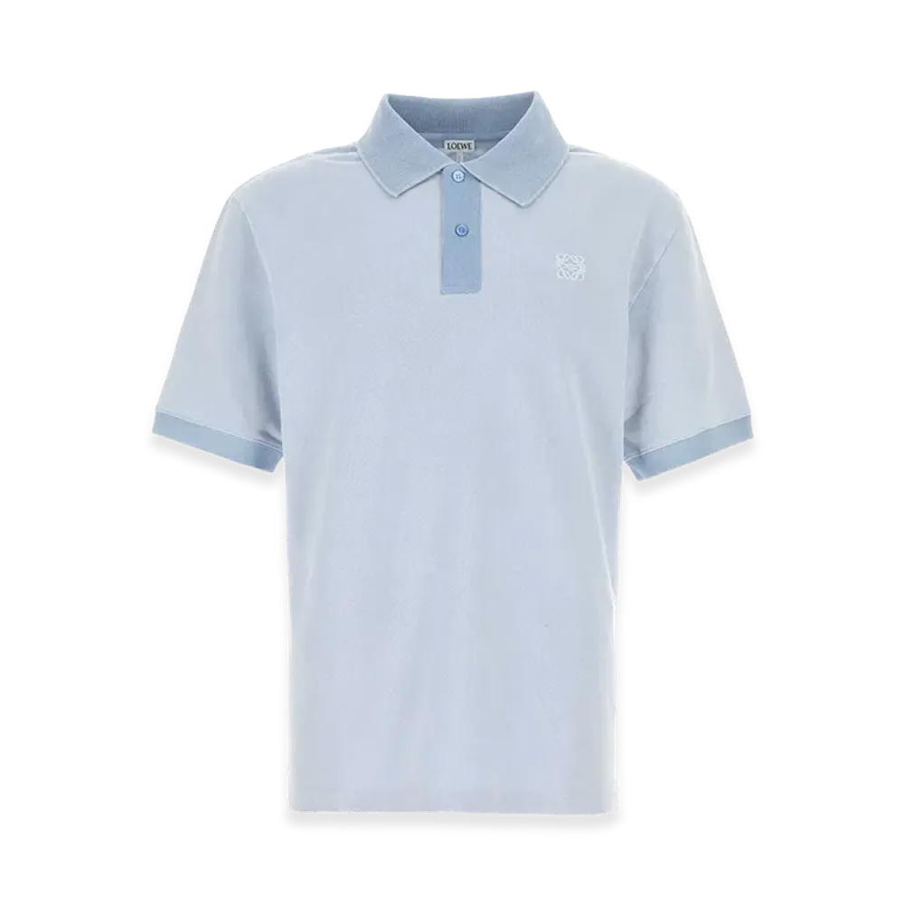 LOEWE Powder Piquet Polo Shirt "Light Blue"