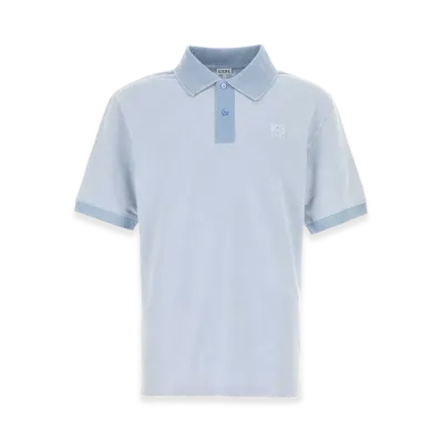 LOEWE Powder Piquet Polo Shirt "Light Blue"