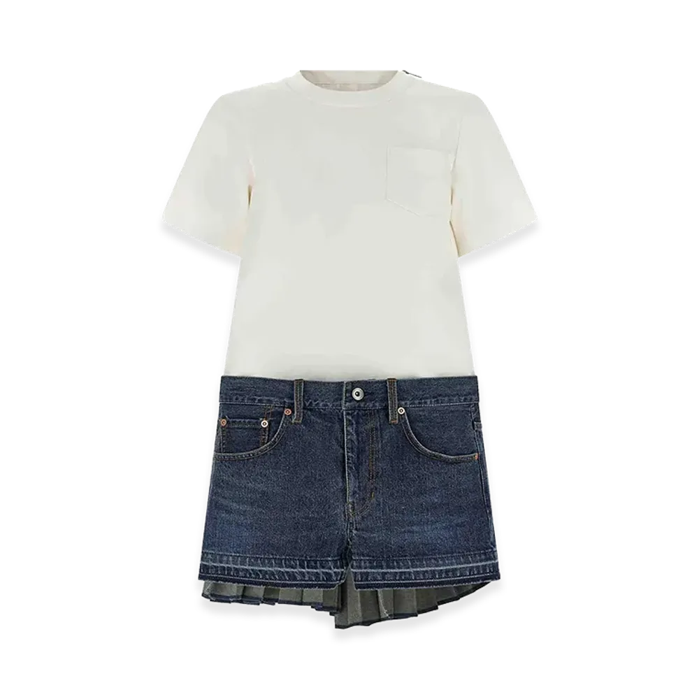 sacai Women's Denim Dress "White/Blue"