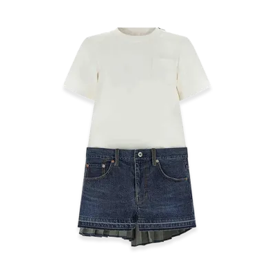 sacai Women's Denim Dress "White/Blue"