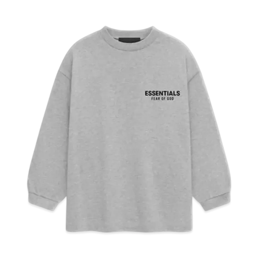 FEAR OF GOD Essentials Kid's Jersey Long Sleeve Tee "Light Heather Gray"