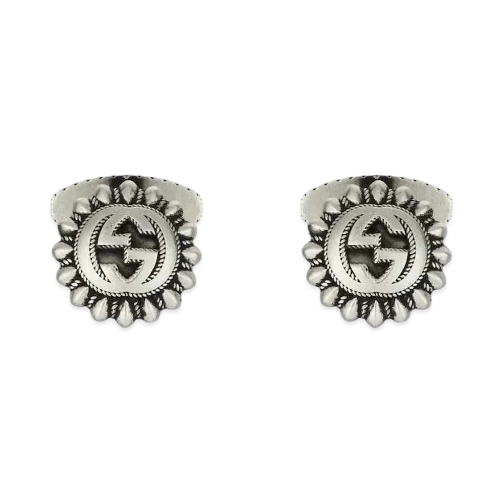 GUCCI Interlocking G Cufflinks "Silver"