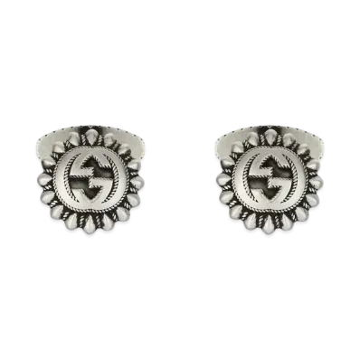 GUCCI Interlocking G Cufflinks "Silver"