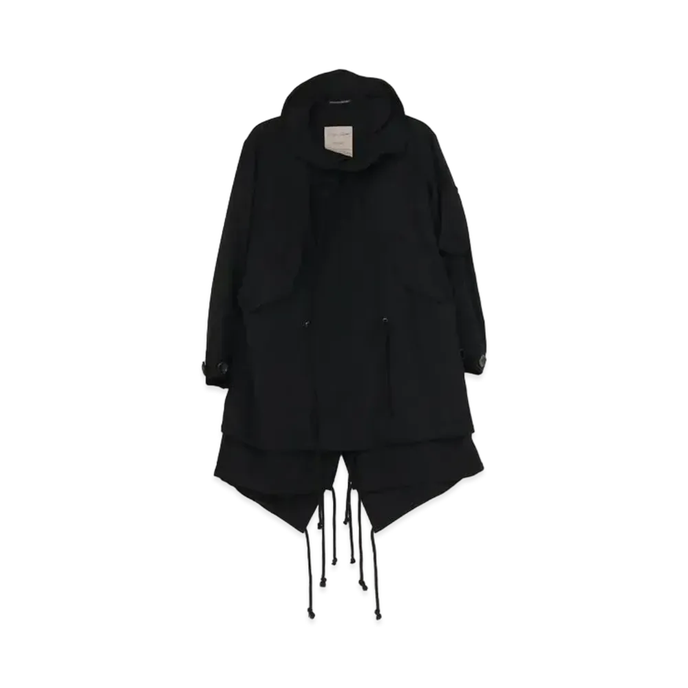 Yohji Yamamoto WOOL GABARDINE MOD COAT "Black"