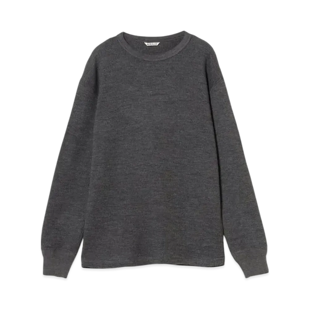 AURALEE Wool Cotton Thermal P/O "Top Charcoal"