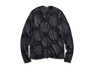 NICENESS Vivian Apple Jacquard Zip Cardigan "Charcoal"