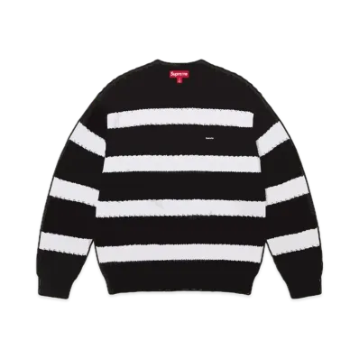Supreme Loose Gauge Stripe Small Box Sweater "Black"