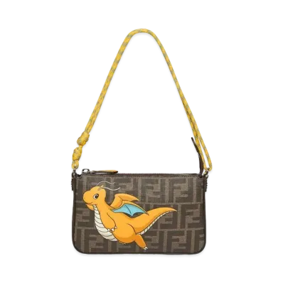 Pokemon x Fragment x FENDI Dragonite Baguette Slim Clutch FF Fabric Bag "Multi Color"