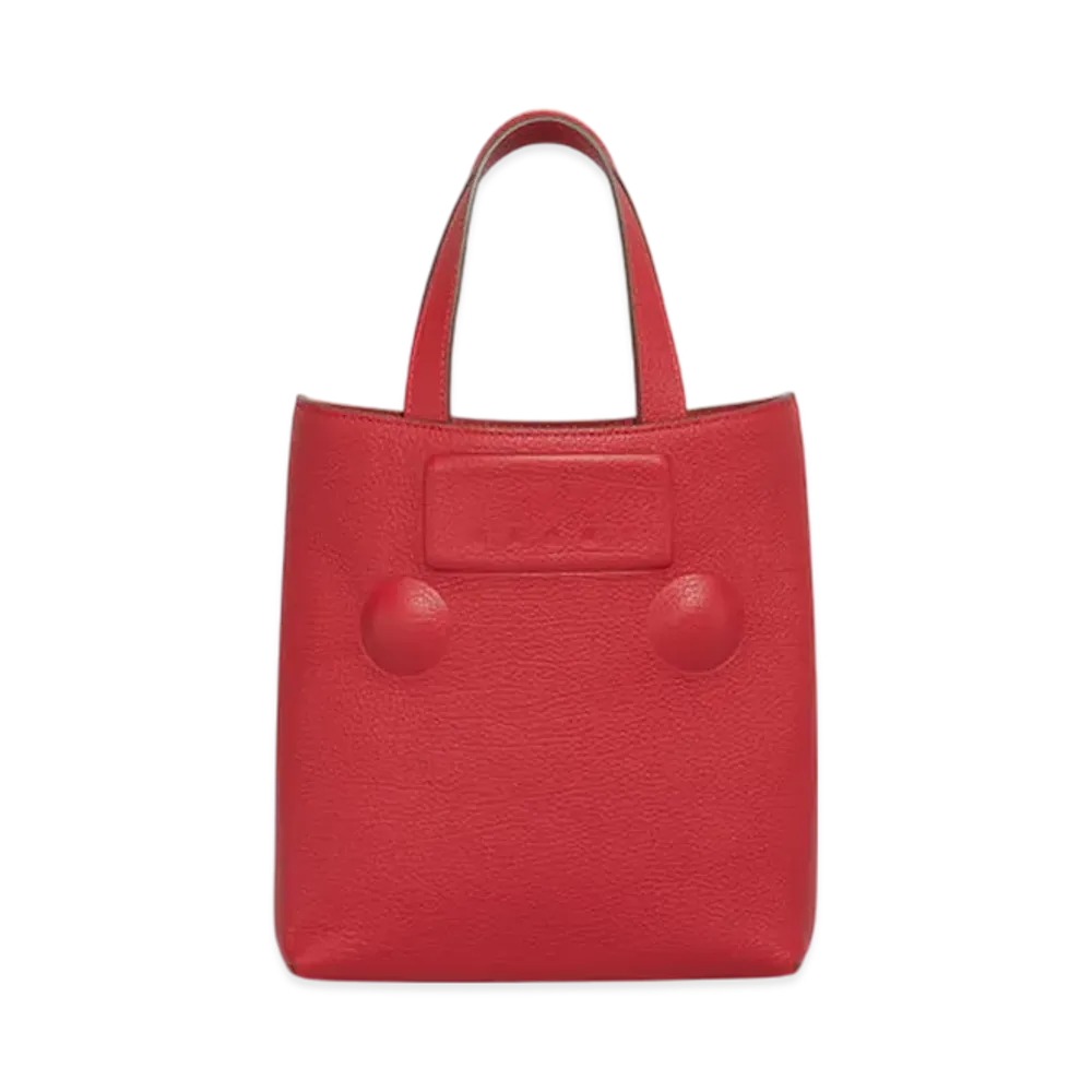 MARNI Trunkaroo Embossed Small Bag in Leather "Hot Red"