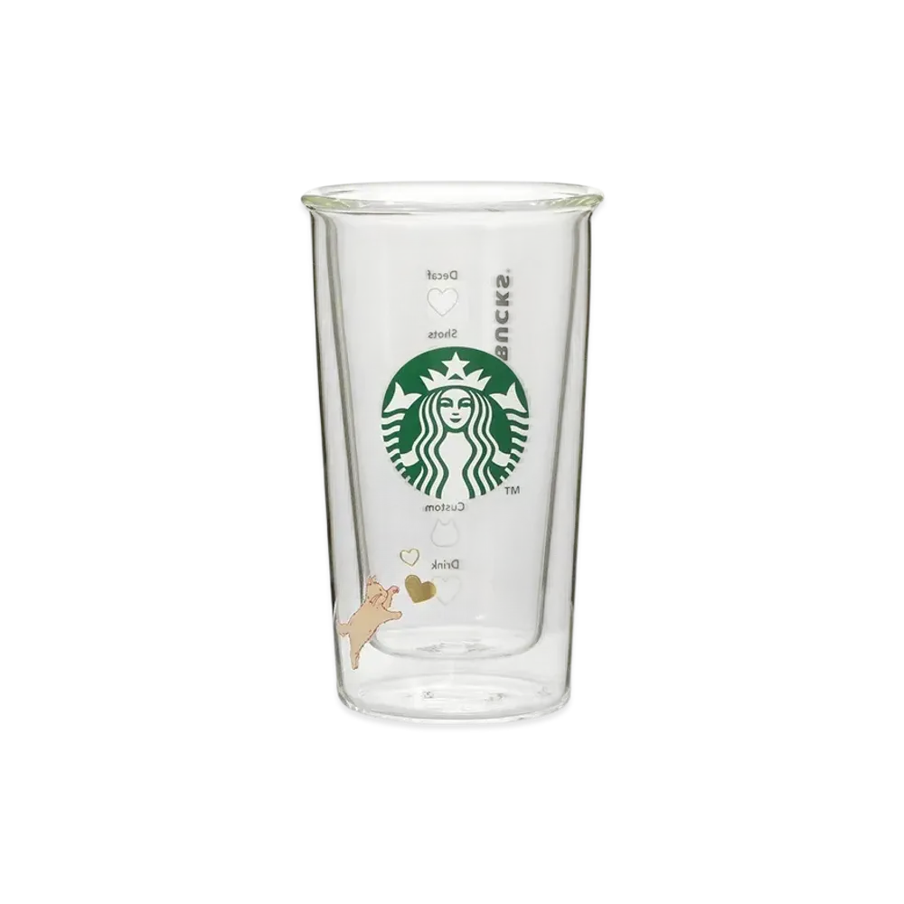 STARBUCKS Valentine 2025 Heat Resistant Double Wall Glass 355ml "Clear"