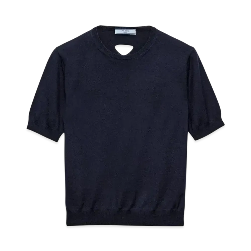 PRADA Women's Oversized Wool Sweater "Navy"