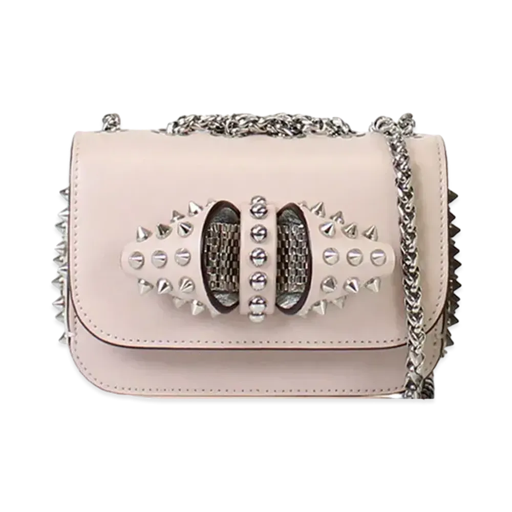 Christian Louboutin Sweet Charity Studs Leather Shoulder Bag "Gray"