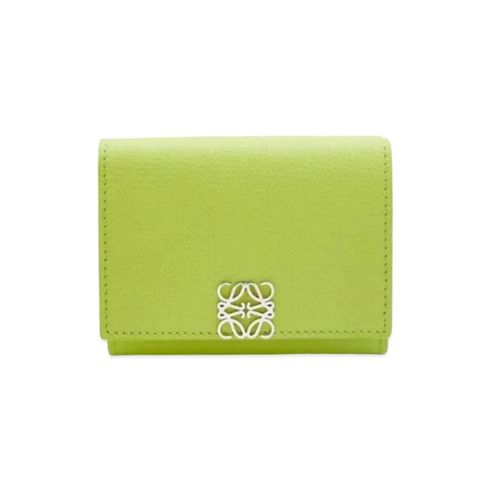 LOEWE Anagram Trifold Wallet Pebble Grain Calf "Green Leaf"