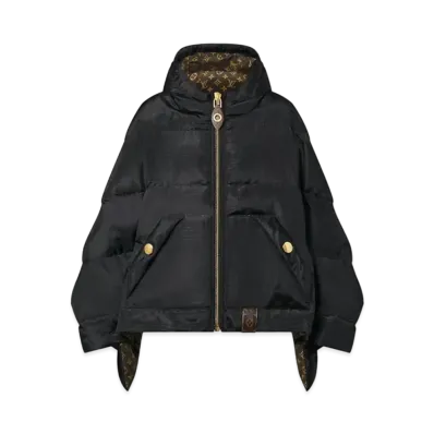 Louis Vuitton Monogram Accent Pillow Puffer Cape "Noir"