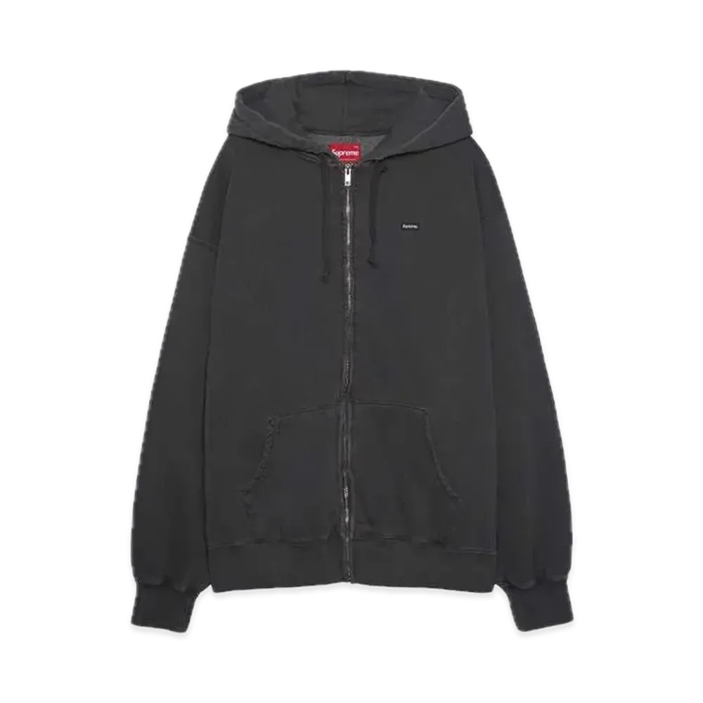 Supreme Overdyed Small Box Zip Up Hooded Sweatshirt "Black"