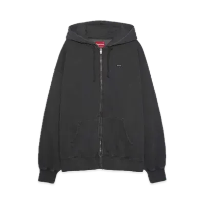 Supreme Overdyed Small Box Zip Up Hooded Sweatshirt "Black"