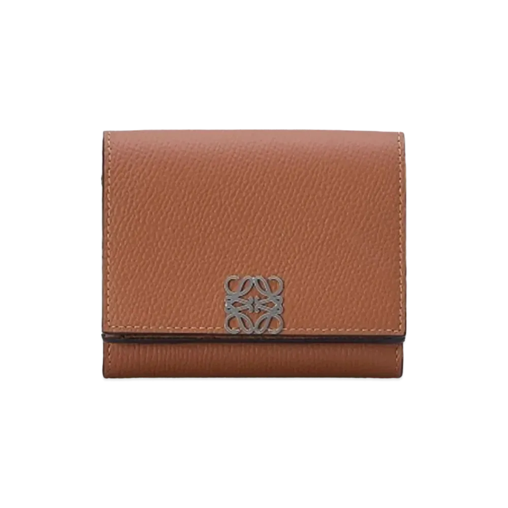 LOEWE Anagram Trifold Wallet Pebble Grain Calf "Tan"