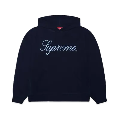 Supreme Raised Script Hooded Sweatshirt "Navy"
