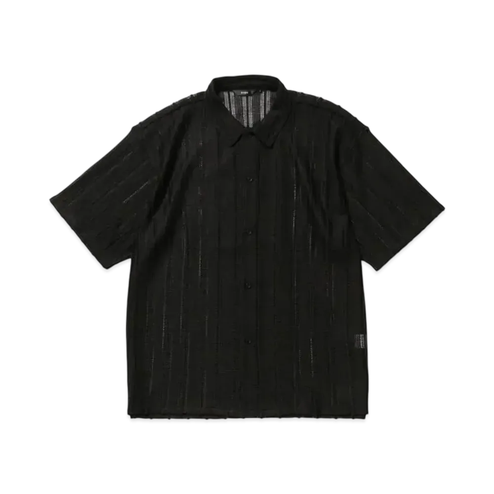 BEAMS Mesh Open Collar Shirt "SumiKuro"