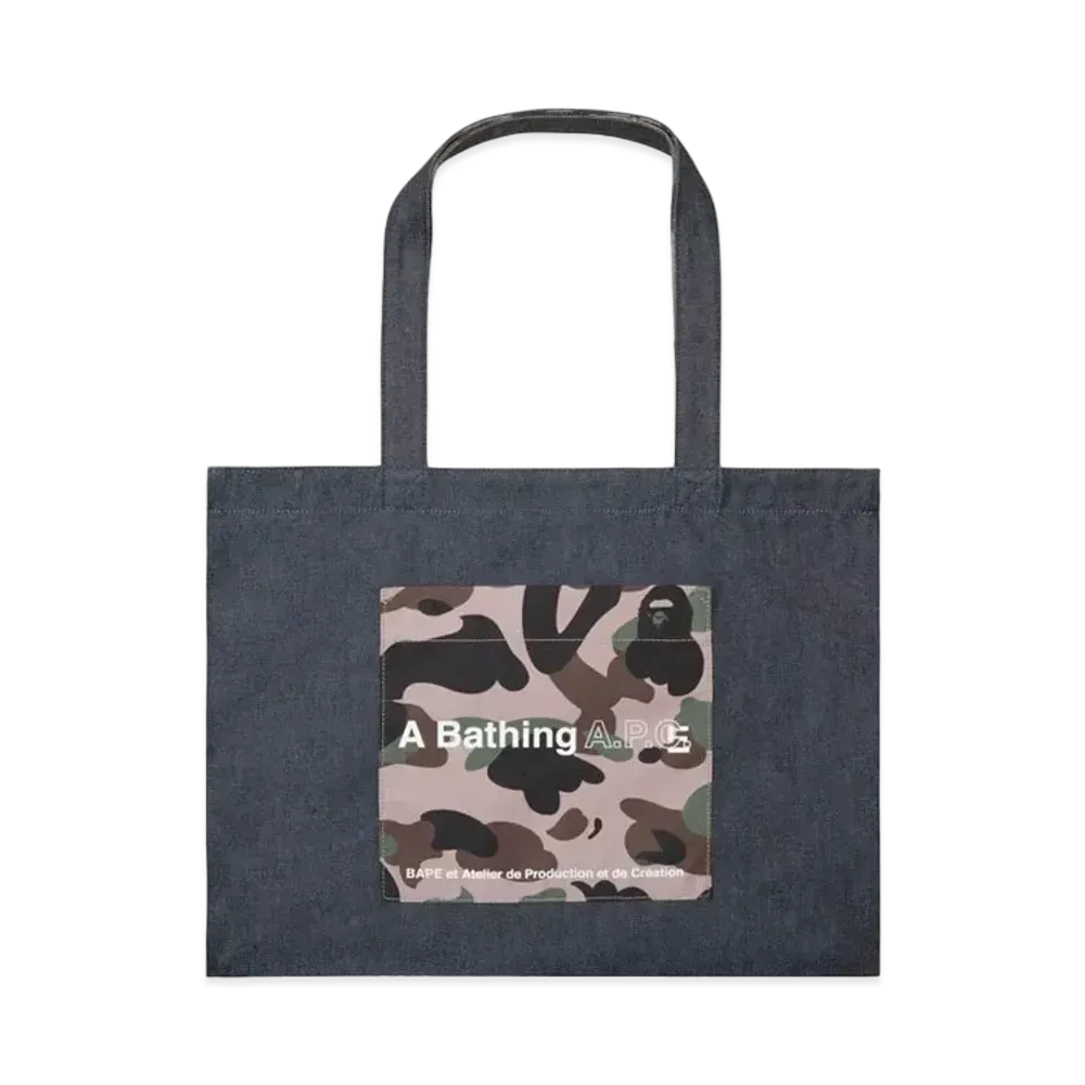 A BATHING APE x APC DENIM TOTE BAG "Indigo"