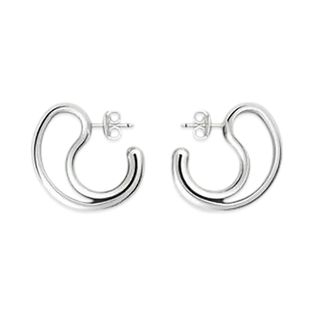 Bottega Veneta Frills Large Earrings "Silver"