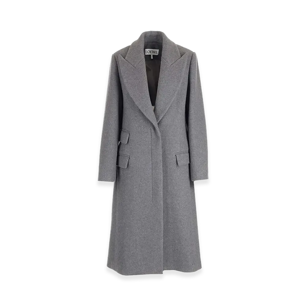 LOEWE Women's Wool And Cashmere Long Coat "Gray"